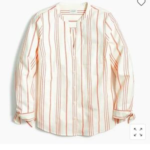 Button-up striped shirt with sleeve ties